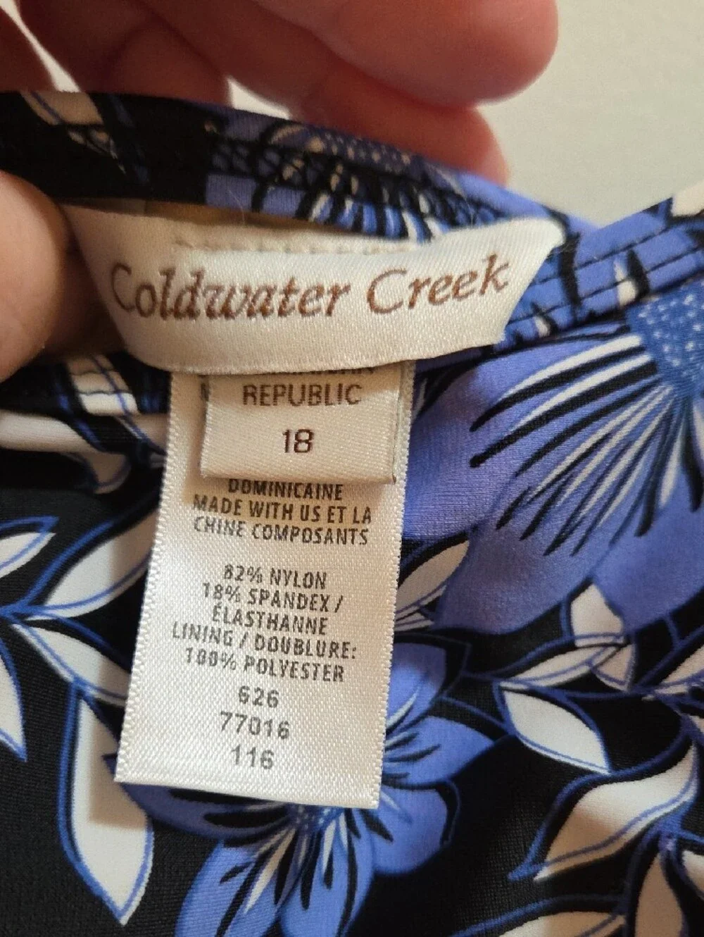Coldwater Creek Floral Print Swim Dress 18